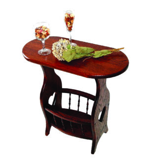 Oval Top Magazine Rack with Hearts