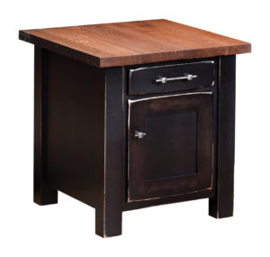 Reclaimed Barnwood End Table with Door