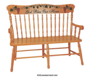 Pressback Bench with Arms